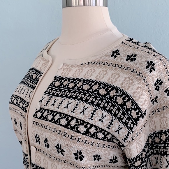 Talbots Cotton Fair Isle Cardigan - Picture 4 of 9